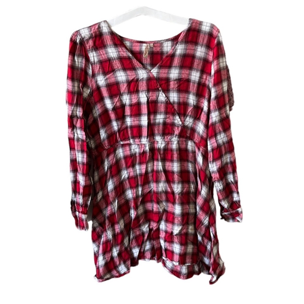 Red Camel Plaid Dress